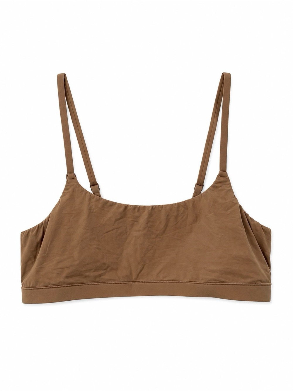 Quince Stretch Jersey Scoop Bralette – Brown – Size XL